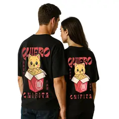 GENERICO - Polo Oversize Manga Corta Algodón Quiero Un Chifita