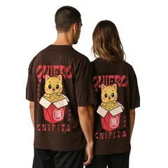 GENERICO - Polo Oversize Manga Corta Algodón Quiero Un Chifita