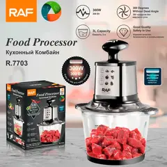 RAFF - Picador De Alimentos Raf Modelo R.7703 300w 2 Velocidades 3 L