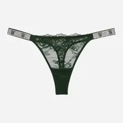VICTORIA'S SECRET - Panty verde con encaje Tira Brillante Victorias secret
