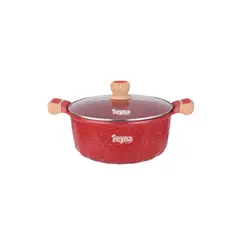 Reyna - Olla antiadherente con tapa de vidrio 20 cm (3Lt) (color rojo)