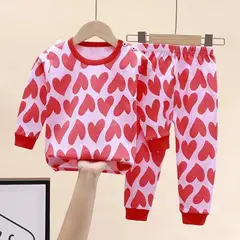 GENERICO - Pijama para Niña de Corazon Conjunto Completo Infantil