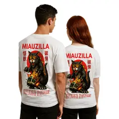 GENERICO - Polo Oversize Manga Corta Algodón Miauzilla