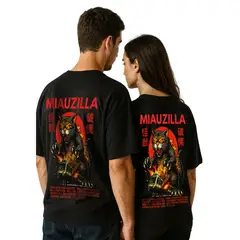 GENERICO - Polo Oversize Manga Corta Algodón Miauzilla