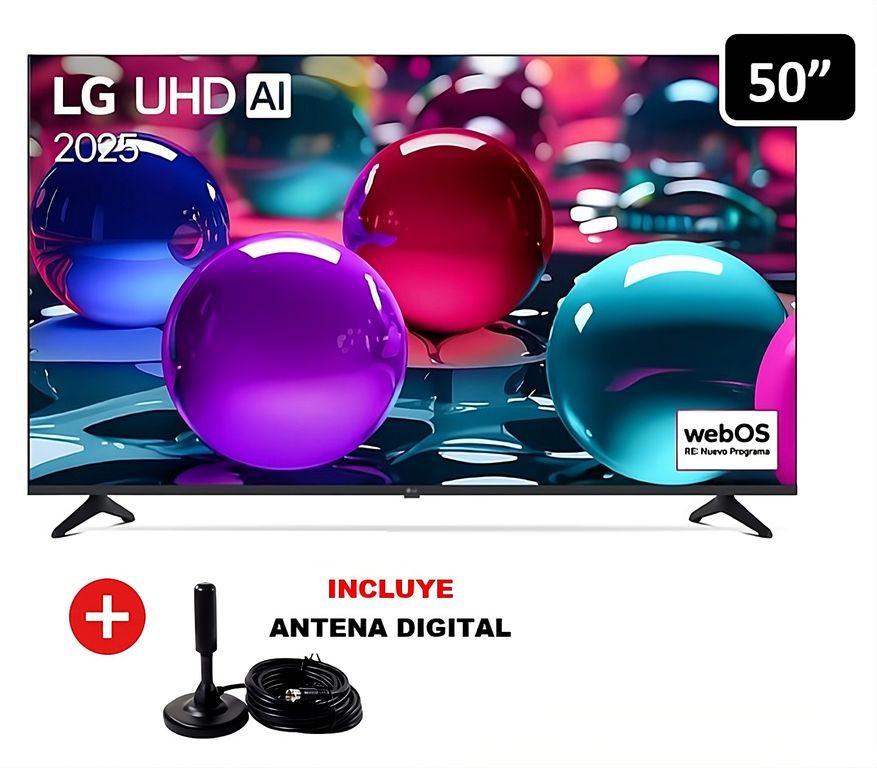 Televisor Smart TV Led Uhd 50" 4K Thinq AI 50UA7300 2025 + Antena Digital