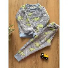 GENERICO - Pijama para Niño de Felpa Algodon Abrigador Infantil Dinosaurio