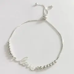 GENERICO - Pulsera Love, Regulable en Plata ley 925