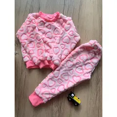 GENERICO - Pijama para Niña de Felpa Algodon Abrigador Infantil Corazon