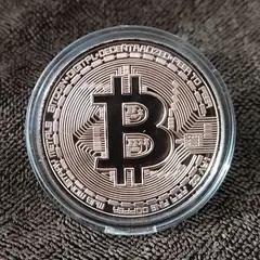 GENERICO - Moneda Bit Coin de Colección y Regalo Conmemorativo Plateado