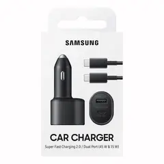 SAMSUNG - Cargador Auto 45W Súper Fast Charging 2.0 Negro