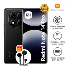 XIAOMI - Redmi Note 14 Pro 4G 256GB 8GB Negro + Maxell Eb-95 MAXBUDS