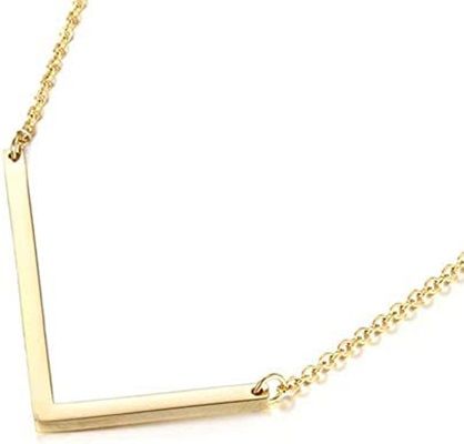 Collar con inicial en acero inoxidable L