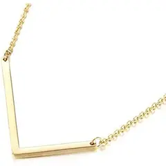 GENERICO - Collar con inicial en acero inoxidable L