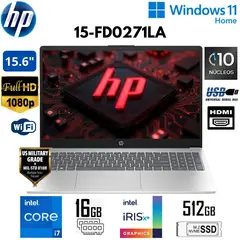 HP - Laptop 15-FD0271LA Intel CoreI7-1355U 16GB 512GB SSD 13Va Gen FHD 15.6” Windows 11 Home