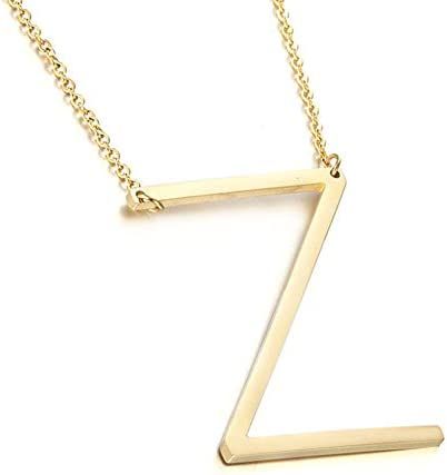 Collar con inicial en acero inoxidable Z