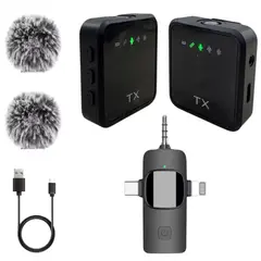 GENERICO - Micrófono Solapero Inalámbrico Dual 3 En 1 Corbatero F11-2