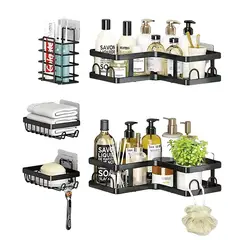 OEM - Set 5 organizadores baño acero inoxidable anticorrosión sin taladro