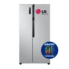 LG - Refrigeradora Side by Side 509L con Total no Frost LS51BPP Plateado + Parlante GRATIS