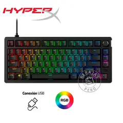 HYPERX - Teclado Mecánico Alloy Rise 75 RGB Hot-Swap Red Switch Black