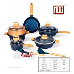 OEM - JUEGO DE OLLAS MGC DE 13 PIEZAS ROCA VOLCANICA