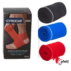 NO LOGO - VENDAS DEPORTIVAS DE PROTECCION DE 8 CM X 3 MTS COLOR ROJO
