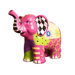 PANORAMA HOGAR - Elefante Multicolor 186Cm Poliresina Decorativo