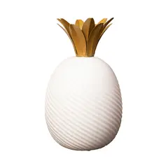 PANORAMA HOGAR - Piña BlancoDorado 24Cm Ceramica Decorativo