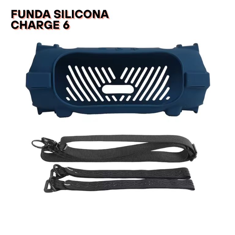 Funda de Silicona con correa para el parlante Jbl Charge 6 - Azul