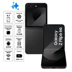 SAMSUNG - Z Flip 6 5G 512GB 12GB RAM Negro
