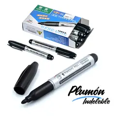 SM - PLUMON MARCADOR NEGRO INDELEBLE - CAJITA X 10 PCS