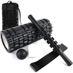 GENERICO - Foam Roller 35cm Yoga Negro SET de 4