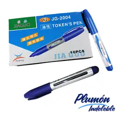 SM - PLUMON MARCADOR AZUL INDELEBLE - CAJITA X 10 PCS