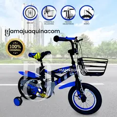 BABY - Bicicleta con Canasta Aro 20 «GUNGOR II» con Llantas de Apoyo Blue