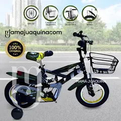 BABY - Bicicleta con Canasta Aro 20 «GUNGOR II» con Llantas de Apoyo Black
