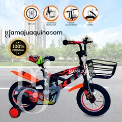 BABY - Bicicleta con Canasta Aro 20 «GUNGOR II» con Llantas de Apoyo Orange