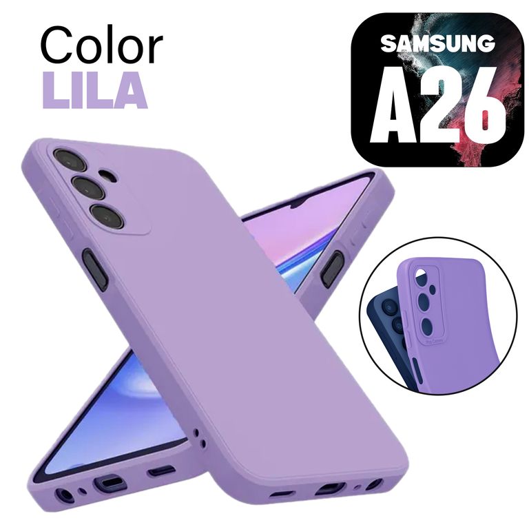 Silicone Case para Samsung A26 Color Lila Con Marca