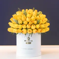 MAGIA PE - Box Yellow Golden con 100 Rosas