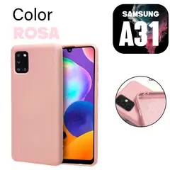 GENERICO - Silicone Case para Samsung A31 Color Nude Con Marca