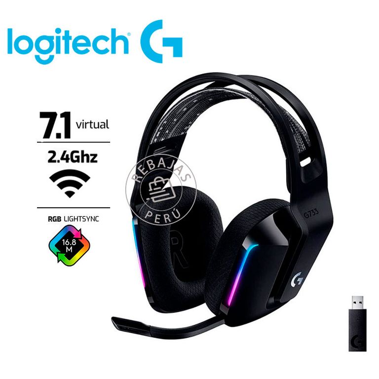 Audífono G733 Wireless Negro LIGHTSPEED RGB Gaming