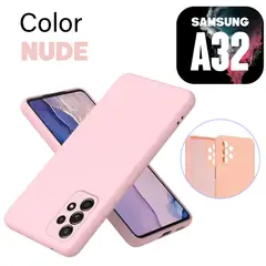 GENERICO - Silicone Case para Samsung A32 Color Nude Con Marca