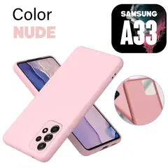 GENERICO - Silicone Case para Samsung A33 Color Nude Con Marca