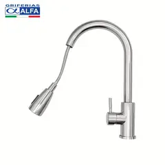 ALFA - Llave Ganso Retráctil Extraíble Mezcladora Monocomando al Mueble