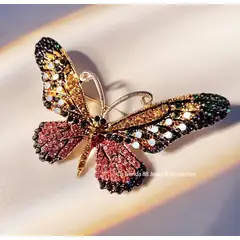 LA TIENDA 88 JOYAS Y ACCESORIOS - La Tienda 88 - Broche Prendedor de pecho mujer mariposa - Negro