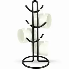 ICHIMATSU - Porta tazas curvo de Hierro negro Lulu x6 cabeceras-Ichimatsu