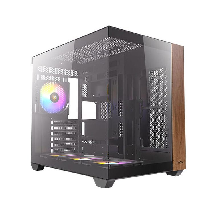 Caja De Pc Antec Cx800 Wood Negra Atx Con 4 Ventanas Y 2 Soportes Para Ventiladores