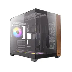 GENERICO - Caja De Pc Antec Cx800 Wood Negra Atx Con 4 Ventanas Y 2 Soportes Para Ventiladores