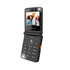UNONU - Celular Uf1 Flip Phone 2G Negro - Elegante, Compacto Y Conectividad Esencial