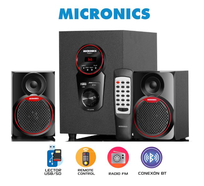 Sistema De Audio FUNKY MIC S7077BT BLED FM SD+USB