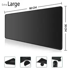 GENERICO - Mouse Pad Gamer XL 80cm x 30cm Alfombrilla para PC Borde Cosido Negro