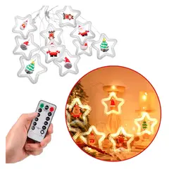 OEM - Cortina Luces Navidad Estrellas Figuras Led Guirnalda
